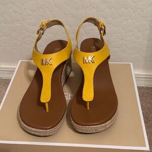 Michael Kors Yellow T-Strap Sandals